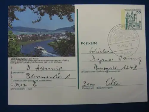 Bildpostkarte P 129 Deutschland Bodenfelde an der Weser 