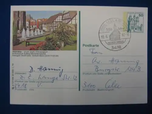 Bildpostkarte P 129 Deutschland Uslar im Naturpark Solling (Wasserbergland) 