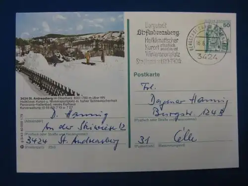 Bildpostkarte P 129 Deutschland St. Andreasberg im Oberharz