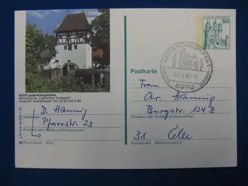 Bildpostkarte P 129 Deutschland Lauda- Königshofen 