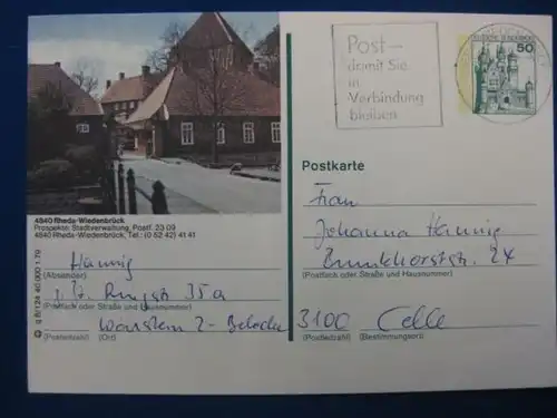 Bildpostkarte P 129 Deutschland Rheda- Wiedenbrück