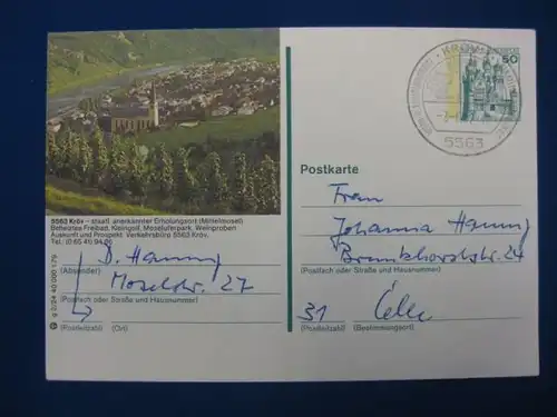 Bildpostkarte P 129 Deutschland Kröv (Mittelmosel)