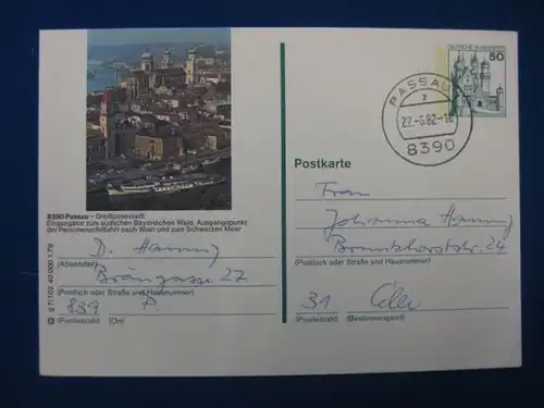 Bildpostkarte P 129 Deutschland Passau