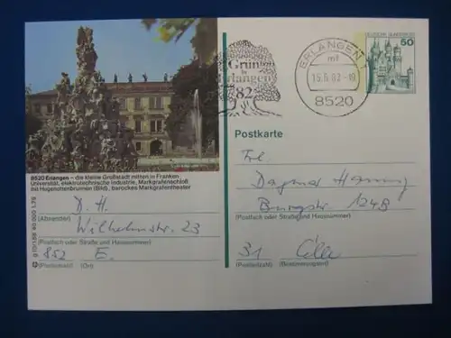 Bildpostkarte P 129 Deutschland Erlangen 