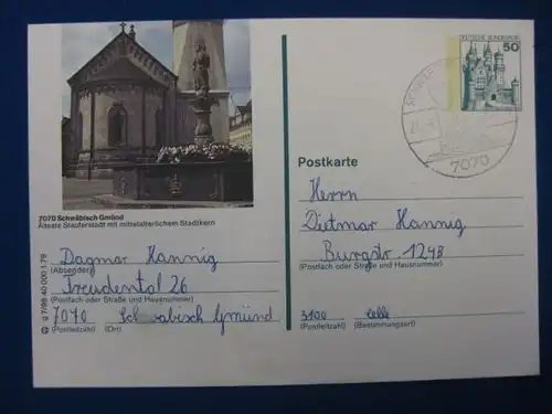 Bildpostkarte P 129 Deutschland Schwäbisch Gmünd