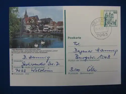 Bildpostkarte P 129 Deutschland Welzheim im Schwäbischen Wald