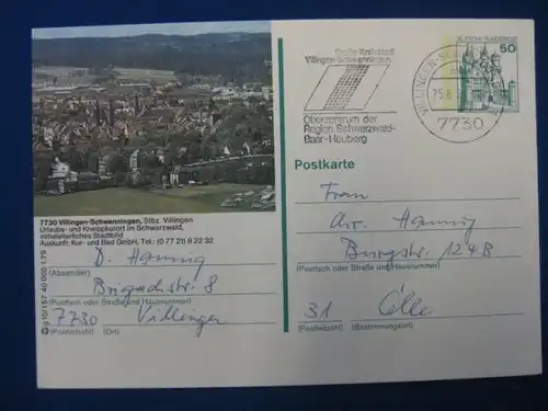 Bildpostkarte P 129 Deutschland Villingen- Schwenningen 