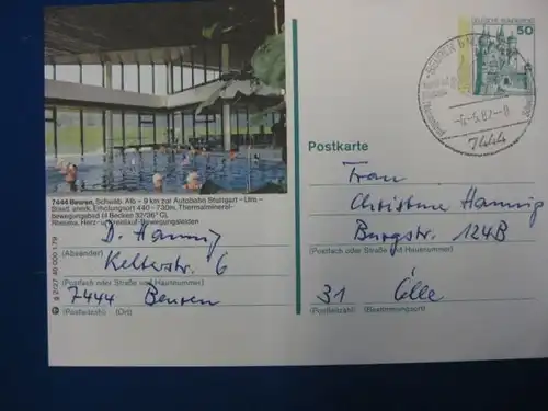 Bildpostkarte P 129 Deutschland Beuren, Schwäb. Alb