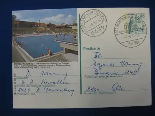 Bildpostkarte P 129 Deutschland Bad Marienberg