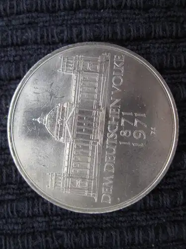 5 DM Münze 100. Jahrestag Reichstaggründung 1971