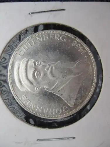5 DM Münze Johannes Gutenberg 1968