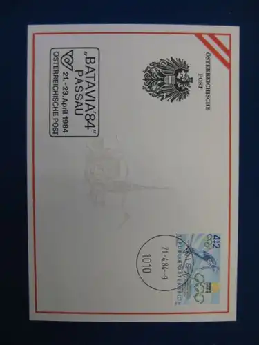 Ausstellungskarten der Österreichische Post "BATAVIA `84 - PASSAU"