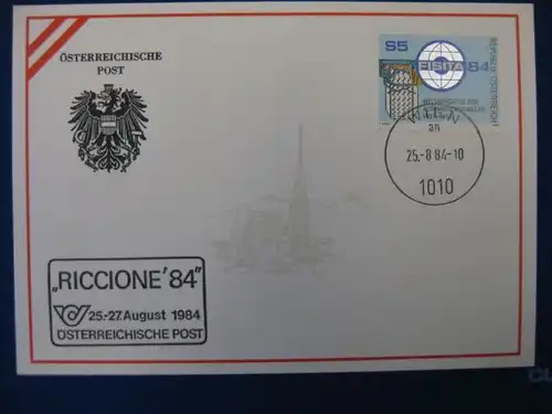Ausstellungskarte Österreichische Post "RICCIONE `84"