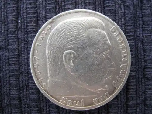 5 Reichsmark Silber 1935 F