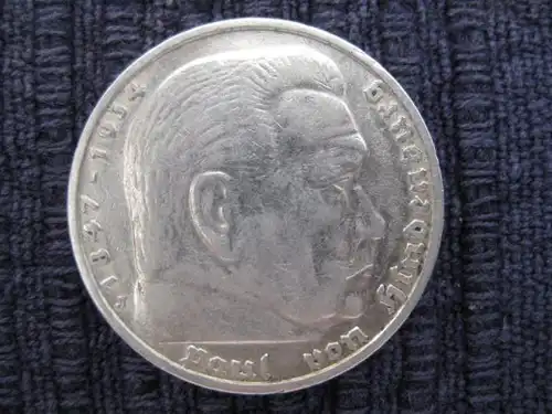 5 Reichsmark 1936 J,  Silber 
