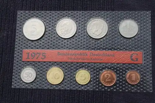 DM Kursmünzensatz, St, 1975 G