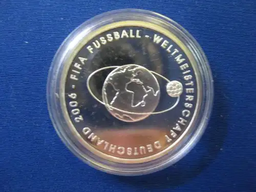 10 EURO Silbermünze Fußball WM Weltmeisterschaft, Ausgabe 2004, Polierte Platte, Spiegelglanz