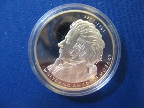 10 EURO Silbermünze Wolfgang Amadeus Mozart, Polierte Platte, Spiegelglanz