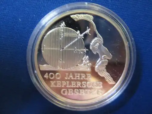 10 EURO Silbermünze 400 Jahre Keplersche Gesetze, Polierte Platte, Spiegelglanz