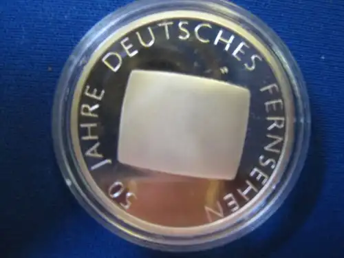 10 EURO Silbermünze 50 Jahre Deutsches Fernsehen, Polierte Platte, Spiegelglanz