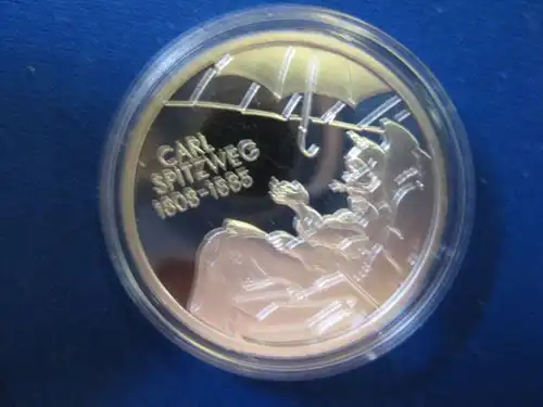 10 EURO Silbermünze Carl Spitzweg; Polierte Platte, Spiegelglanz