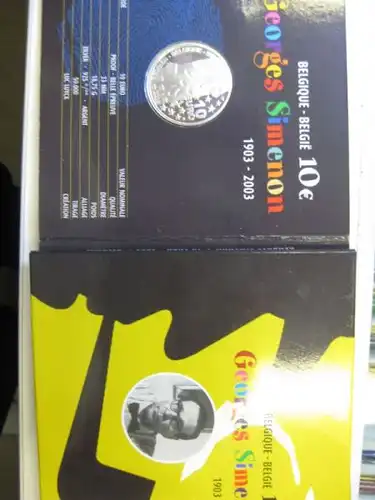 Belgien 10 Euro Silbermünze Georges Simenon 2003 , PP , Proof