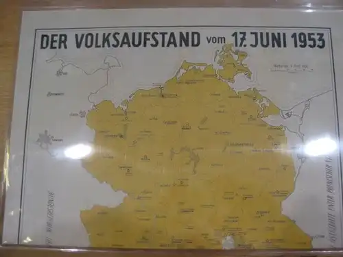 Landkarte der DDR 1953 zum Volksaufstand vom 17. Juni 1953 