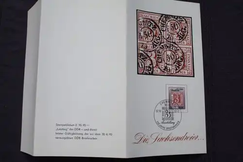 Philatelistisches Gedenkblatt 150 Jahre Briefmarken Chemnitz 1990