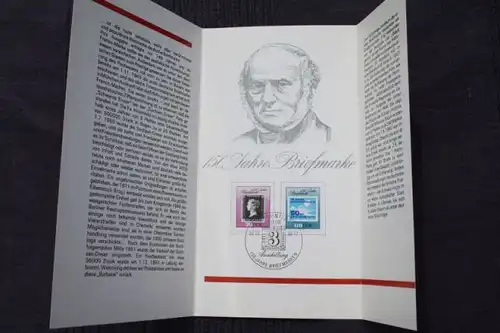 Philatelistisches Gedenkblatt 150 Jahre Briefmarken Chemnitz 1990