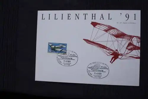 Gedenkblatt der POST zur Lilienthal `91 in Dresden, 100 Jahre Menschenflug