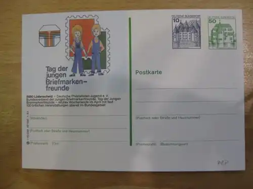 Ganzsache PZP 2 mit Zudruck Lüdenscheid -Tag der jungen Briefmarkenfreunde