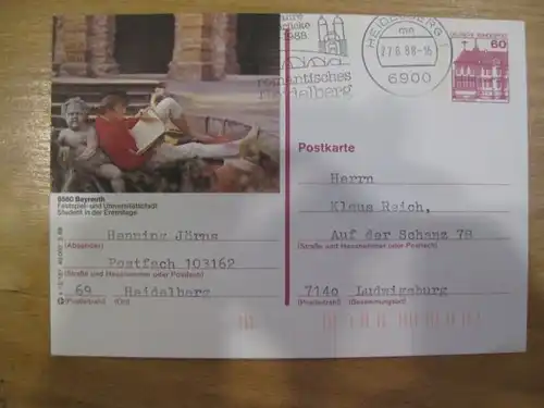 BRD Ganzsache P138 Bayreuth