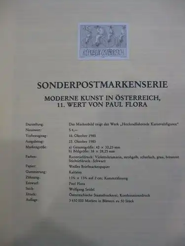 Österreich Amtlicher Schwarzdruck SD der Post Moderne Kunst