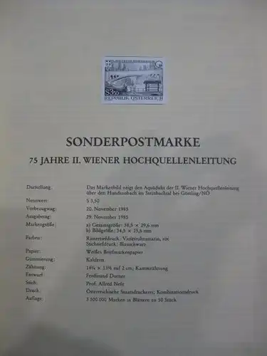 Österreich Amtlicher Schwarzdruck SD der Post Wiener Hochquellenleitung