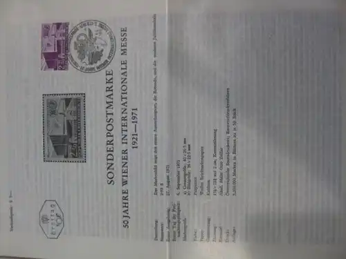 Amtliches Ersttagsblatt ETB der POST Österreich Wiener Intern. Messe