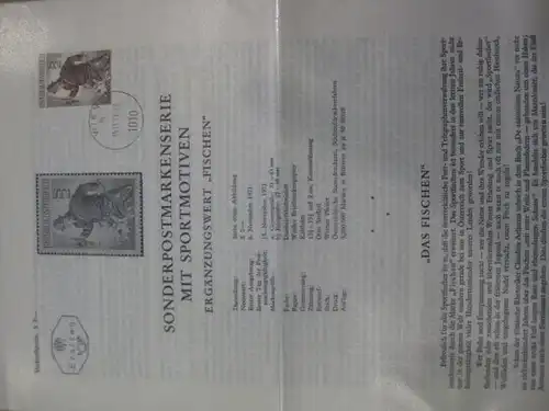 Amtliches Ersttagsblatt ETB der POST Österreich Sportmotiv "Fischen"