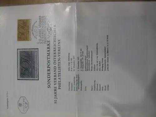 Amtliches Ersttagsblatt ETB der POST Österreich Österreichische Philatelistenvereine