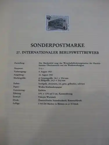 Österreich Amtlicher Schwarzdruck SD der Post: Intern. Berufswettbewerb