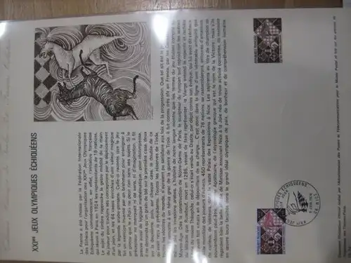 Document Philatelique Officiel - Amtliches Ersttagsblatt ETB der POST:Schacholympiade