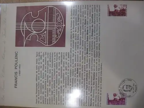 Document Philatelique Officiel - Amtliches Ersttagsblatt ETB der POST:Francis Poulenc