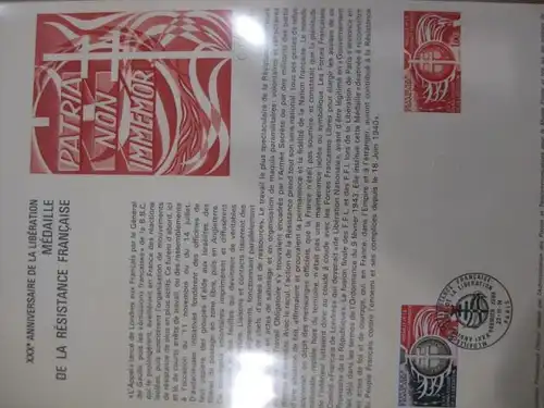 Document Philatelique Officiel - Amtliches Ersttagsblatt ETB der POST:Widerstandskämpfer-Medaille