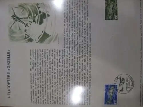 Document Philatelique Officiel - Amtliches Ersttagsblatt ETB der POST:Hubschrauber "Gazelle"