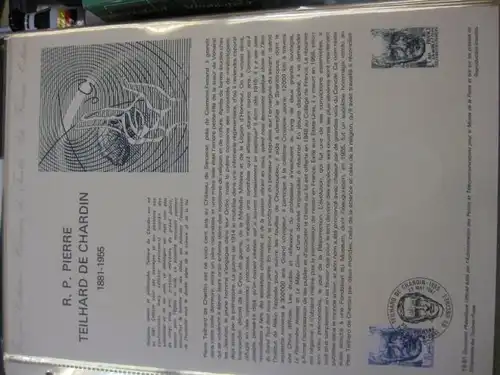 Document Philatelique Officiel - Amtliches Ersttagsblatt ETB der POST:Teilhard de Chardin