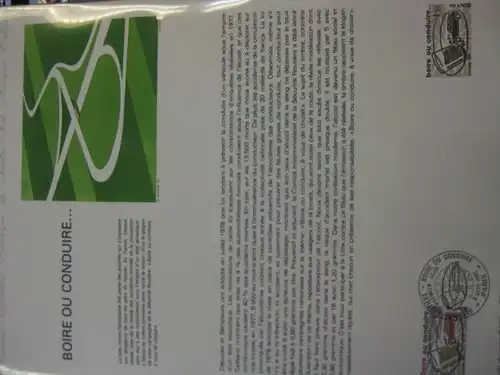Document Philatelique Officiel - Amtliches Ersttagsblatt ETB der POST:Kampagne gegen Alkohol am Steuer