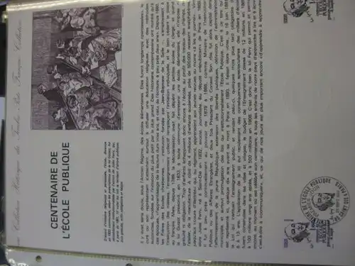 Document Philatelique Officiel - Amtliches Ersttagsblatt ETB der POST:100 Jahre Volksschule