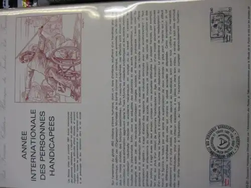 Document Philatelique Officiel - Amtliches Ersttagsblatt ETB der POST:Jahr der Behinderten