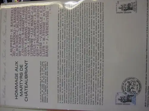 Document Philatelique Officiel - Amtliches Ersttagsblatt ETB der POST:Märtyrer