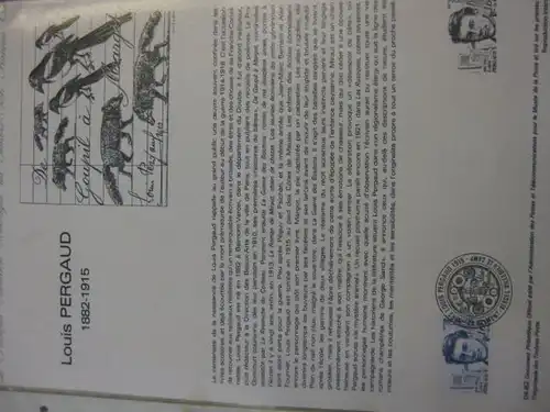 Document Philatelique Officiel - Amtliches Ersttagsblatt ETB der POST:Louis Pergaud