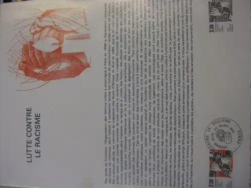 Document Philatelique Officiel - Amtliches Ersttagsblatt ETB der POST:Kampf gegen Rassismus