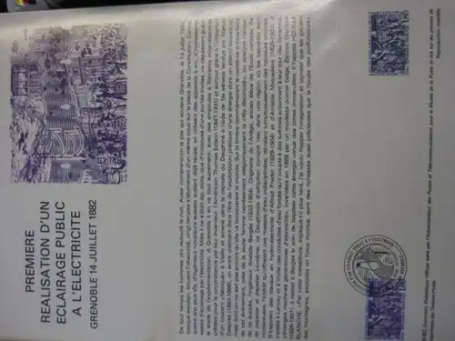 Document Philatelique Officiel - Amtliches Ersttagsblatt ETB der POST:Elektrische Beleuchtung in Grenoble